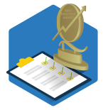 an Icon of a trophy in an isometric view.