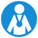 a person wearing a medal