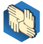 an Icon with four hand icons overlapped.