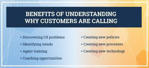benefits of understanding why customers are calling infographic