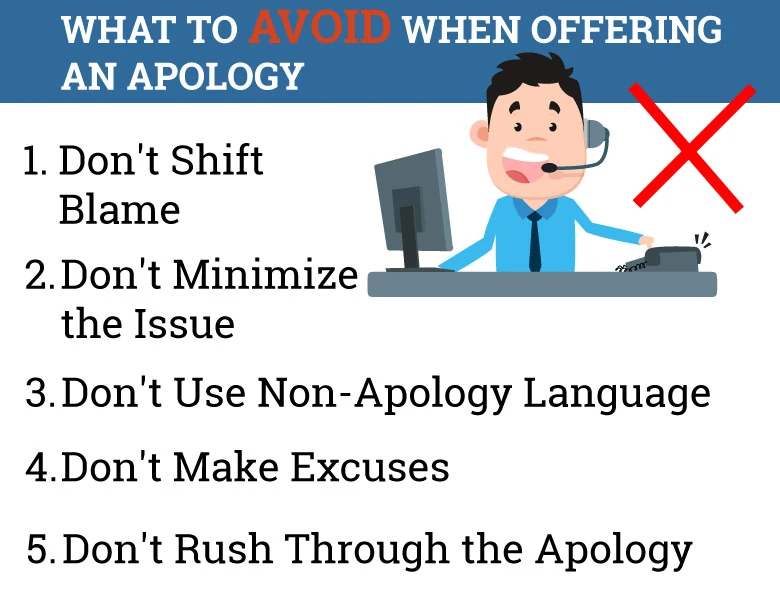 What to avoid when apologizing list