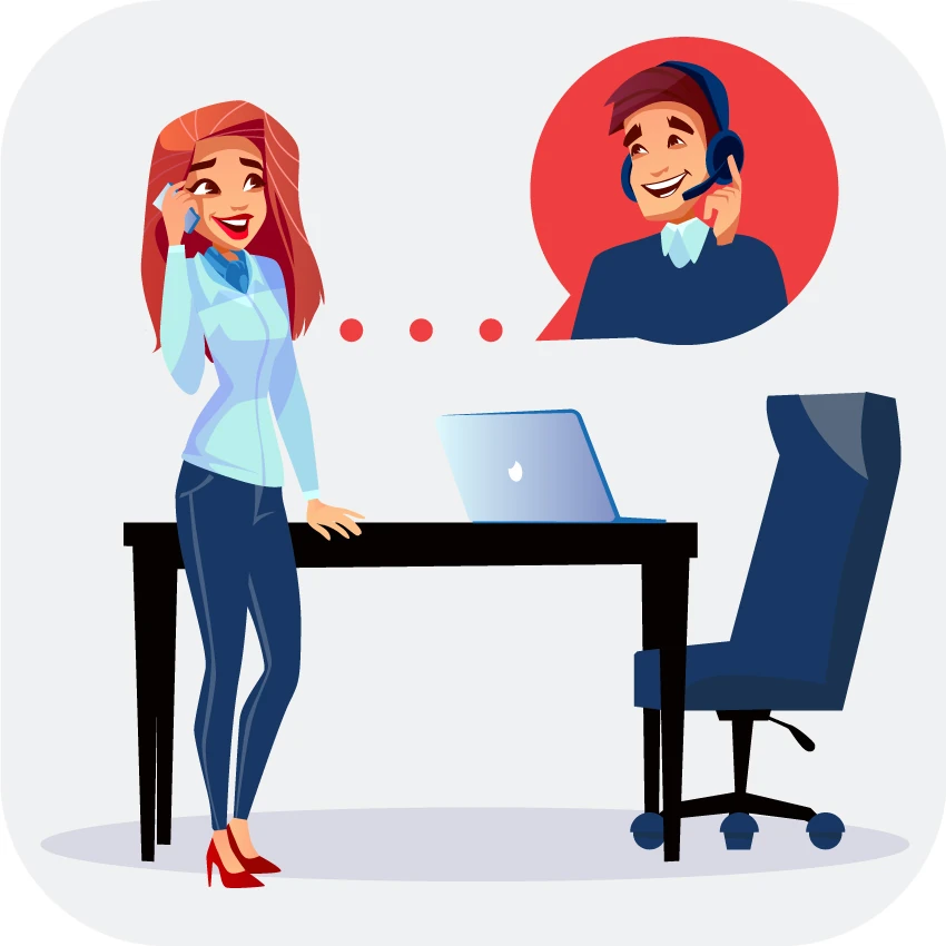 call center agent egaged in a hot call with a recent customer