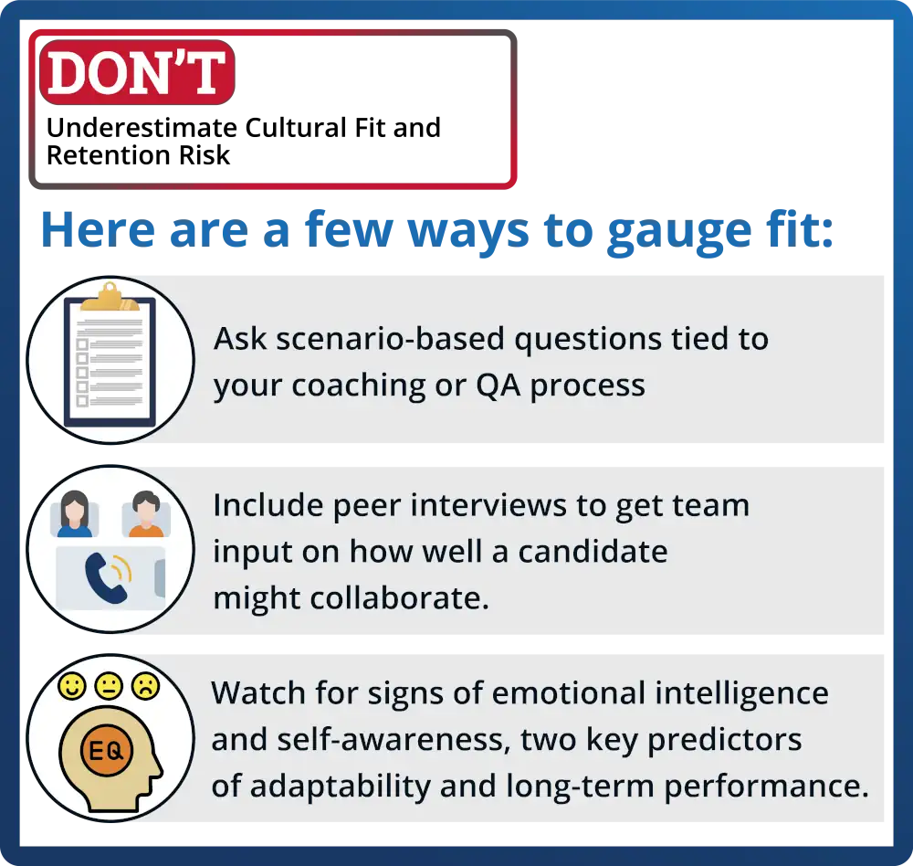 Don't Underestimate Cultural Fit and Retention Risk