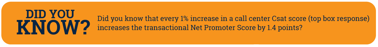 increase in call center Csat score increases net promoter score infographic