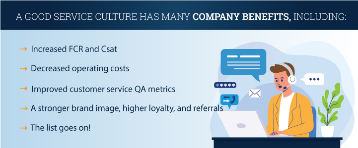company benefits of a good service culture infographic