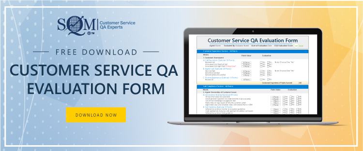 customer service QA evaluation form download