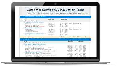 a laptop with a CQA form on the screen