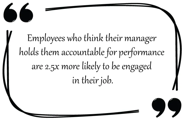 quote: employees who think their manager holds them accountable for performance are 2.5x more likely to be engaged in their job