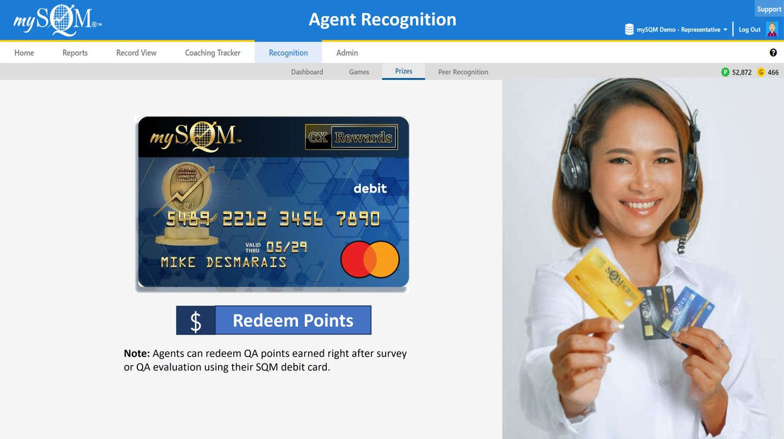 agent recognition dashboard screenshot