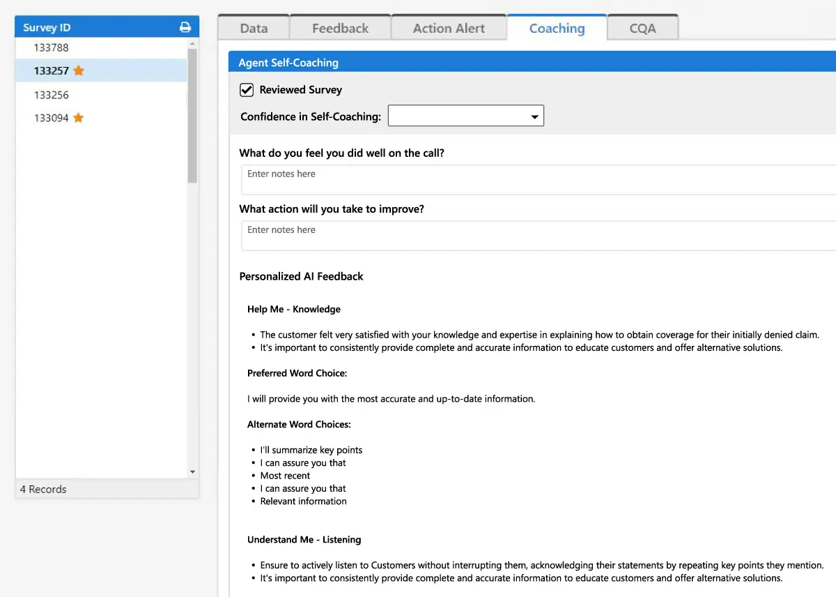 AI self-coaching dashboard 