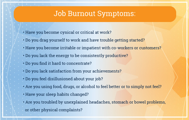job burnout symptoms infographic