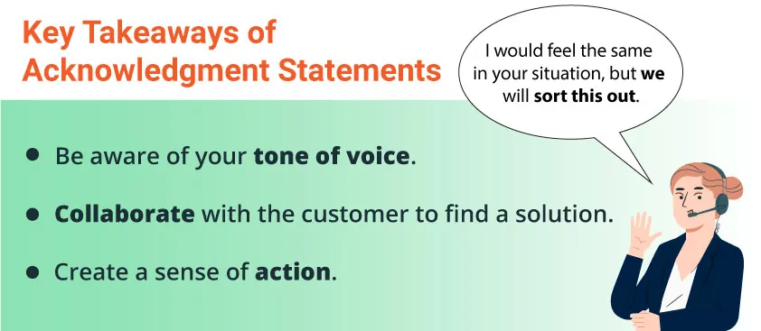 key takeaways of acknowledgement statements infographic