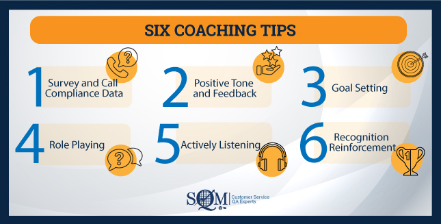 six agent coaching tips infographic