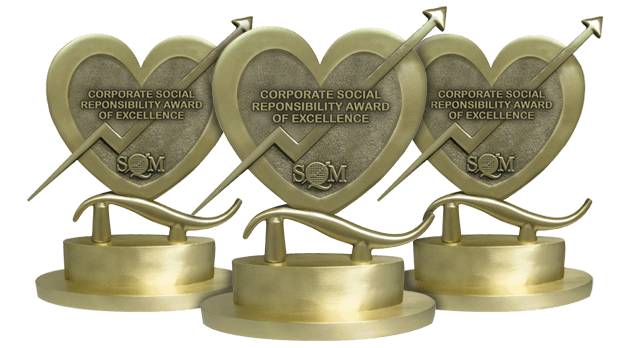 a heart shaped trophy made of brass